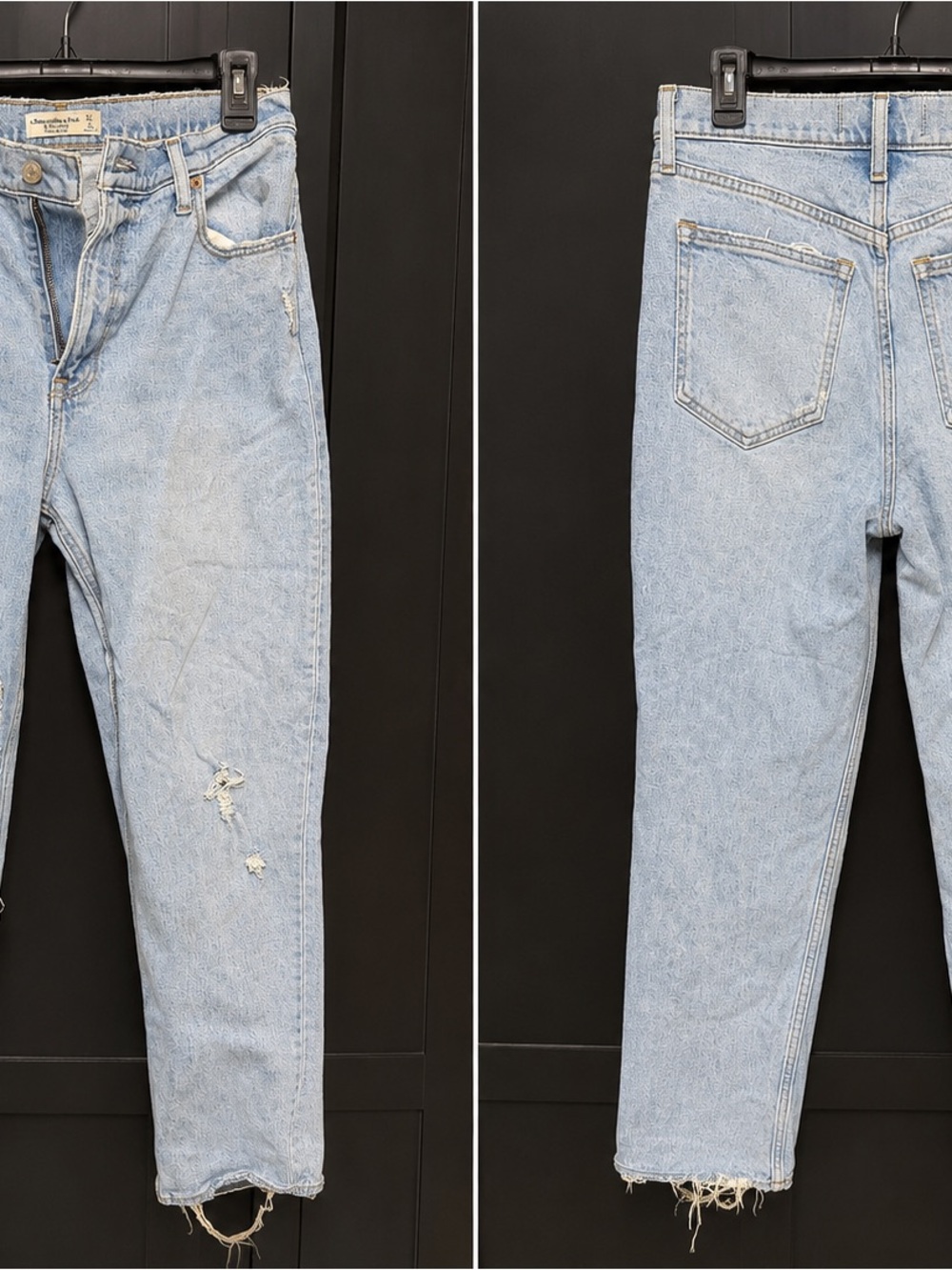 Abercrombie & Fitch Light Blue Distressed High-Rise Jeans